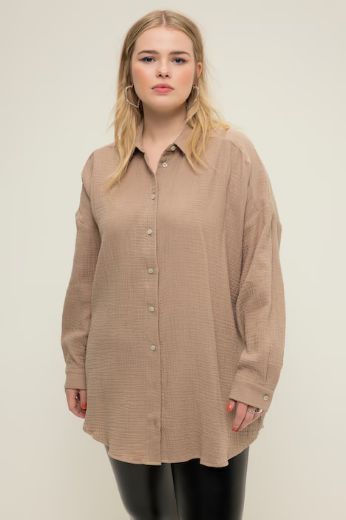 Plus size veliki brojevi Bluza na kopčanje za punije