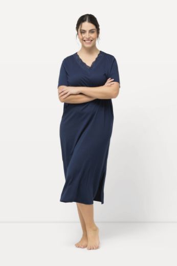 Plus size veliki brojevi Spavaćica s dodatkom ukrasne čipke na ovratniku za punije