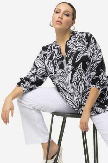 Plus size veliki brojevi Bluza 3/4 rukavi s cvjetnim printom za punije