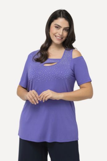Plus size veliki brojevi Majica s otvorima i ukrasnim dodacima za punije