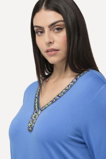 Plus size veliki brojevi Majica kratkih rukava s ukrasnim dodatkom za punije
