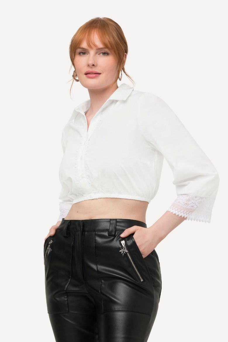 Plus size veliki brojevi Bluza s 3/4 rukavima kratki model za punije