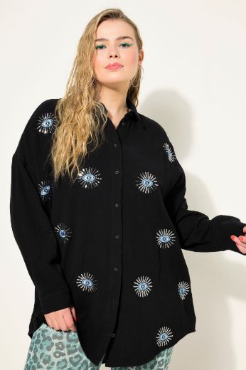 Plus size veliki brojevi Bluza dugih rukava s motivom oka za punije