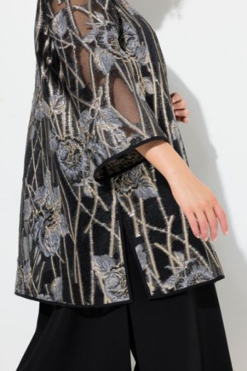 Plus size veliki brojevi Sako elegantni 3/4 rukava cvjetnog uzorka za punije