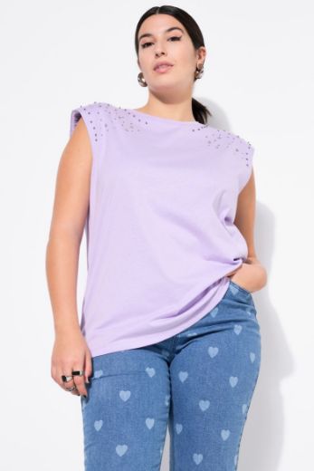 Plus size veliki brojevi Majica bez rukava s ukrasnim dodacima za punije