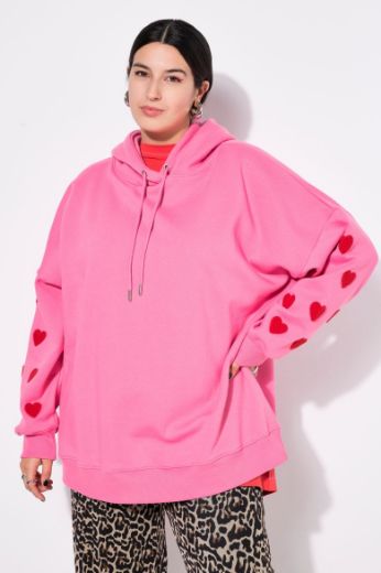 Plus size veliki brojevi Majica dugih rukava s printom srca za punije