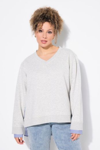 Plus size veliki brojevi Majica dugih rukava V ovratnika za punije
