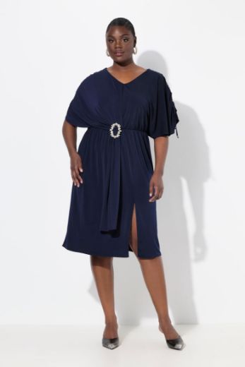 Plus size veliki brojevi Haljina svečana midi V ovratnika za punije