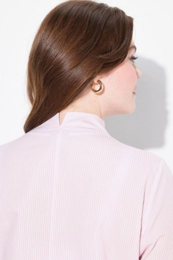 Plus size veliki brojevi Bluza povišenog ovratnika na pruge za punije