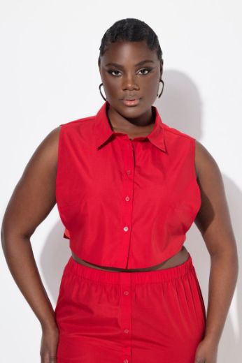 Plus size veliki brojevi Bluza bez rukava kraćeg kroja za punije