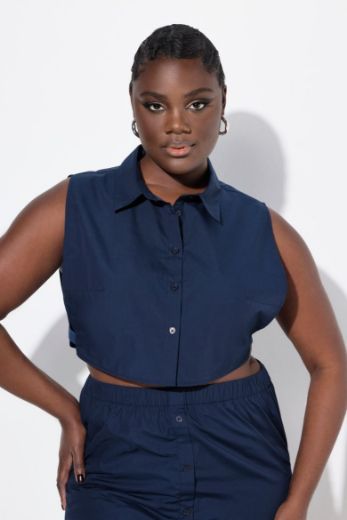 Plus size veliki brojevi Bluza bez rukava kraćeg kroja za punije