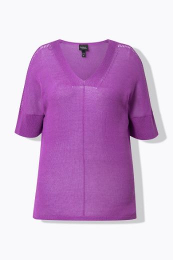 Plus size veliki brojevi Pulover polu rukava V ovratnika za punije