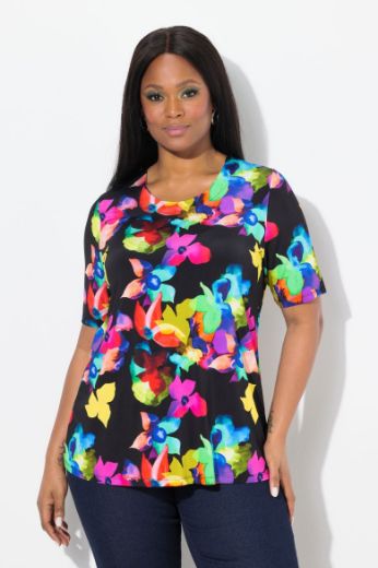 Plus size veliki brojevi Majica kratkih rukava okruglog ovratnika za punije