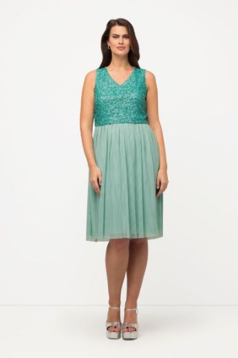 Plus size veliki brojevi Haljina elegantna midi bez rukava V ovratnika za punije