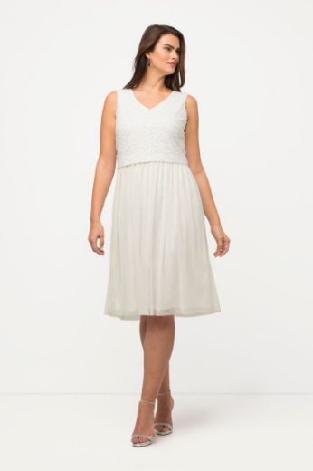Plus size veliki brojevi Haljina elegantna midi bez rukava V ovratnika za punije
