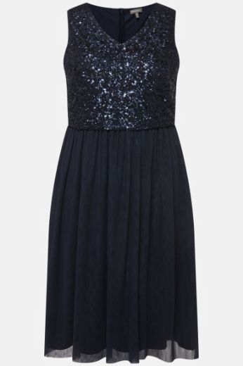 Plus size veliki brojevi Haljina elegantna midi bez rukava V ovratnika za punije