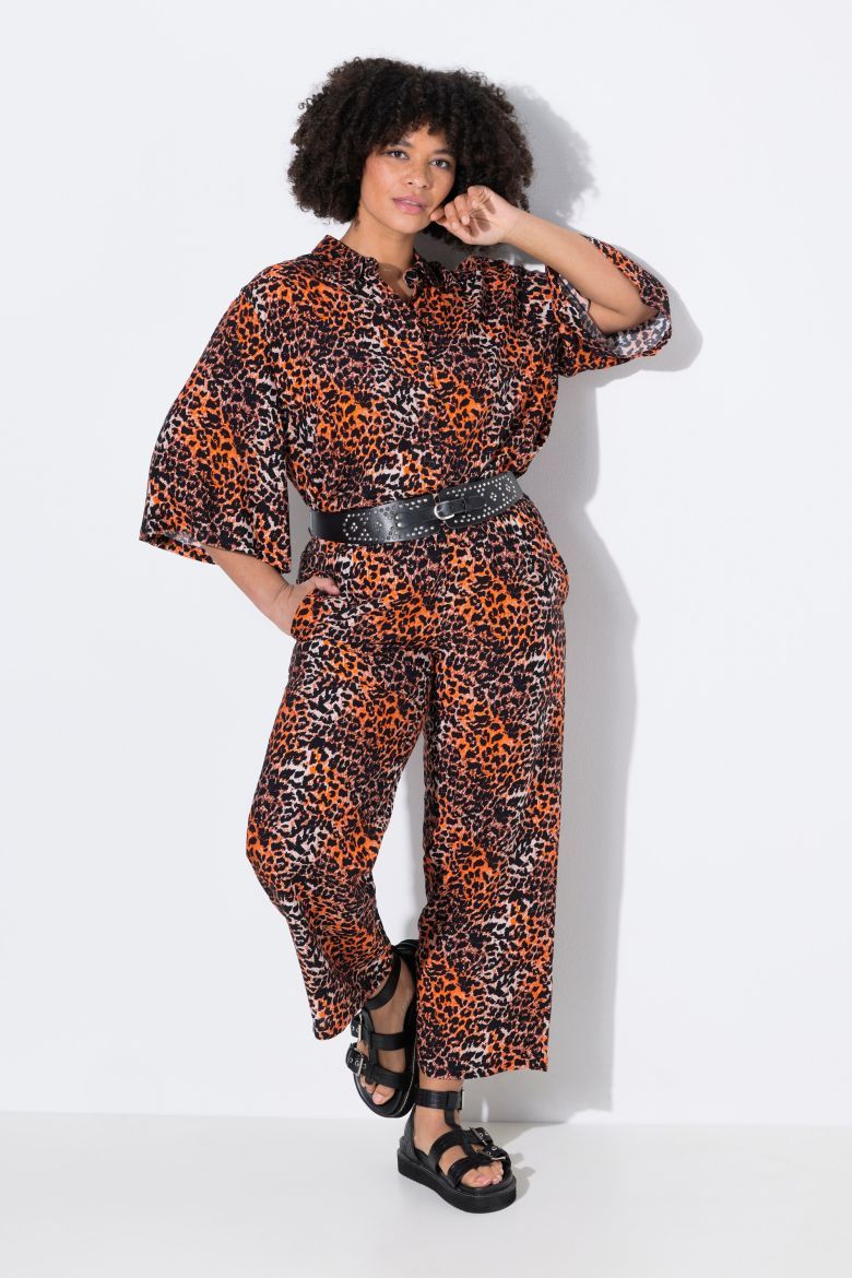 Plus size veliki brojevi Hlače ravnih nogavica s leopard uzorkom za punije