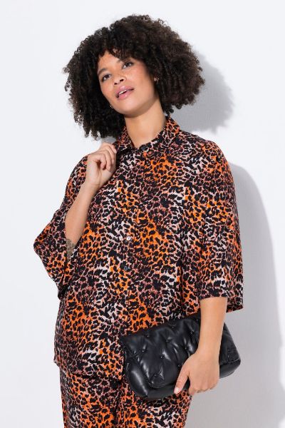Veliki brojevi Bluza s leopard uzorkom moda za punije