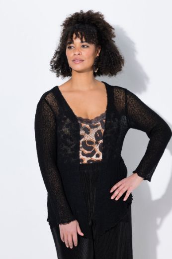 Plus size veliki brojevi Jakna od perforirane tkanine za punije