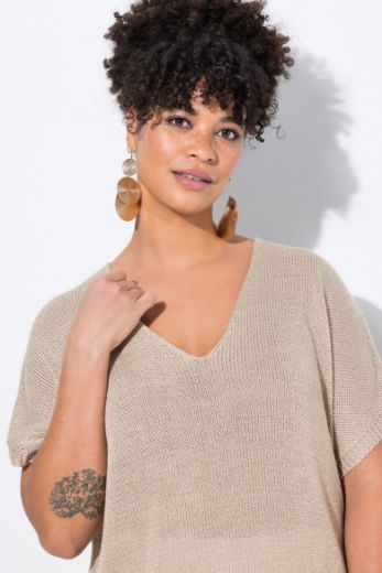Plus size veliki brojevi Majica kratkih rukava pletena za punije