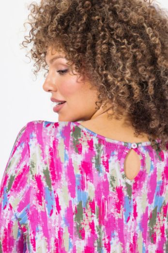 Plus size veliki brojevi Haljina kratkih rukava V ovratnika za punije