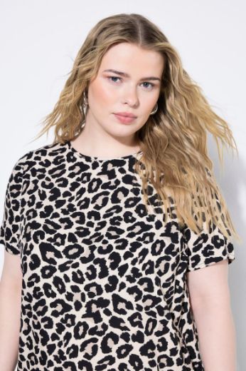Plus size veliki brojevi Haljina mini kratkih rukava za punije