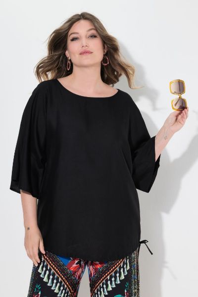 Veliki brojevi Bluza 3/4 rukava šireg kroja moda za punije