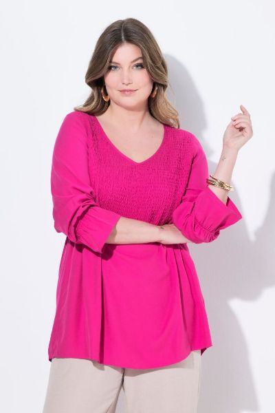 Veliki brojevi Bluza dugih rukava V ovratnika moda za punije