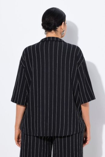 Plus size veliki brojevi Bluza polu rukava na pruge za punije
