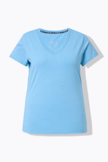 Plus size veliki brojevi Majica sa v izrezom i kratkih rukava za punije