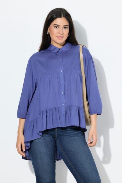 Veliki brojevi Bluza 3/4 rukav na volane moda za punije