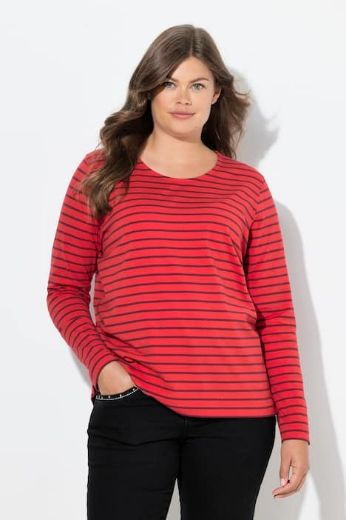 Plus size veliki brojevi Majica dugih rukava na pruge za punije