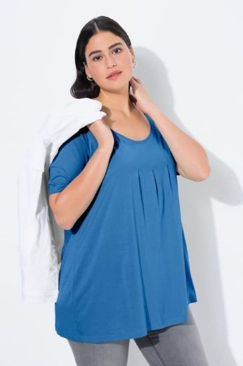 Plus size veliki brojevi Majica s naborima duži model za punije