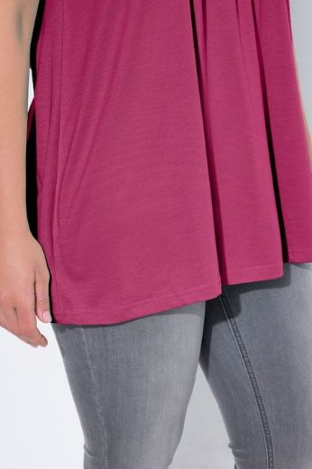 Plus size veliki brojevi Majica s naborima duži model za punije