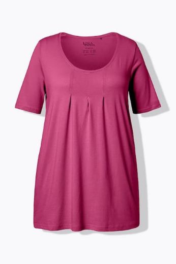 Plus size veliki brojevi Majica s naborima duži model za punije