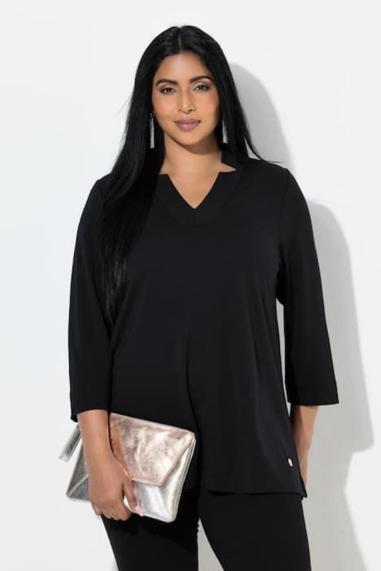 Plus size veliki brojevi Majica V ovratika za punije