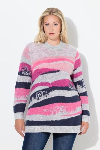Plus size veliki brojevi Pulover na pruge za punije