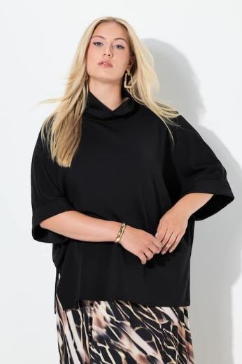 Plus size veliki brojevi Pončo povišenog ovratnika za punije