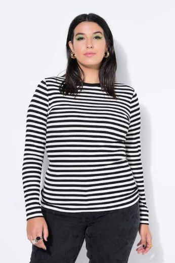 Plus size veliki brojevi Majica dugih rukava na pruge za punije