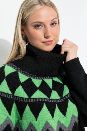 Plus size veliki brojevi Pulover dugih rukava povišenog ovratnika za punije