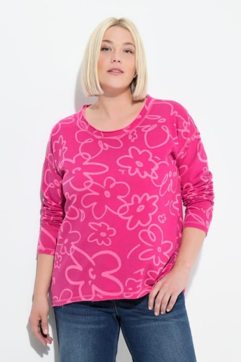 Plus size veliki brojevi Majica dugih rukava okruglog ovratnika za punije
