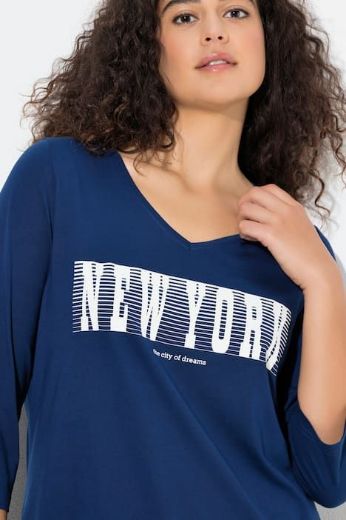 Plus size veliki brojevi Majica 3/4 rukava V ovratnika za punije