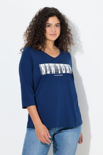 Plus size veliki brojevi Majica 3/4 rukava V ovratnika za punije