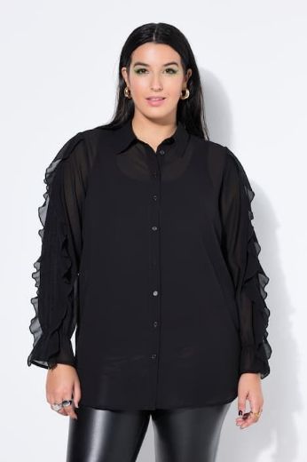 Plus size veliki brojevi Bluza dugih rukava na volane za punije