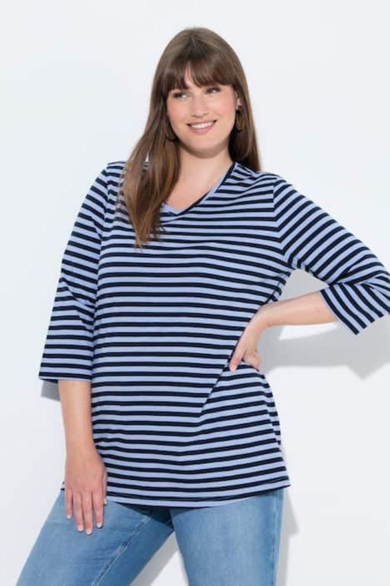 Plus size veliki brojevi Majica 3/4 rukava V ovratnika za punije