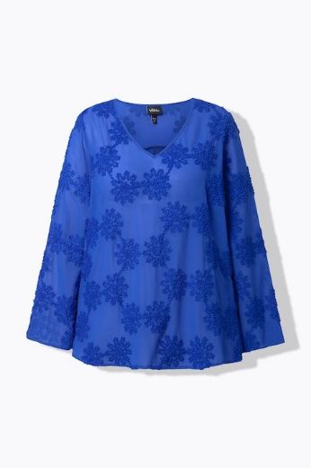 Plus size veliki brojevi Bluza dugih rukava V ovratnika za punije