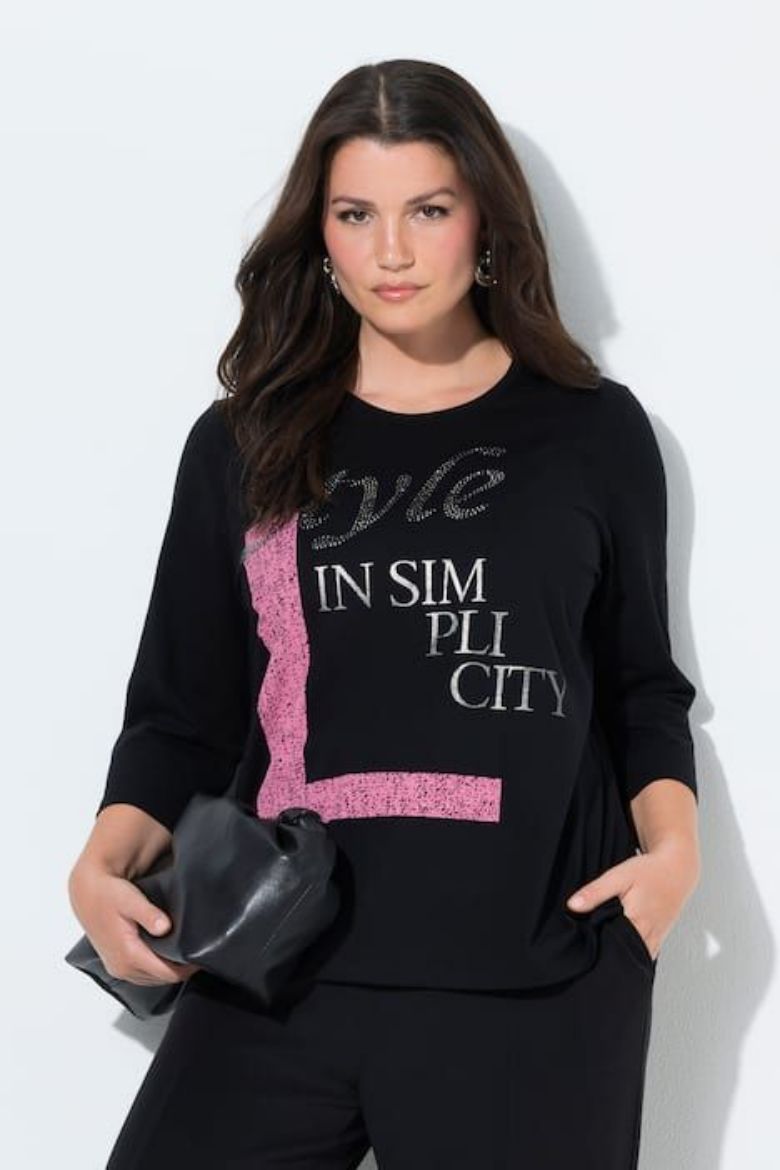 Plus size veliki brojevi Majica 3/4 rukava okruglog ovratnika za punije