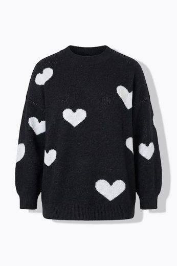 Plus size veliki brojevi Pulover s printom srca za punije