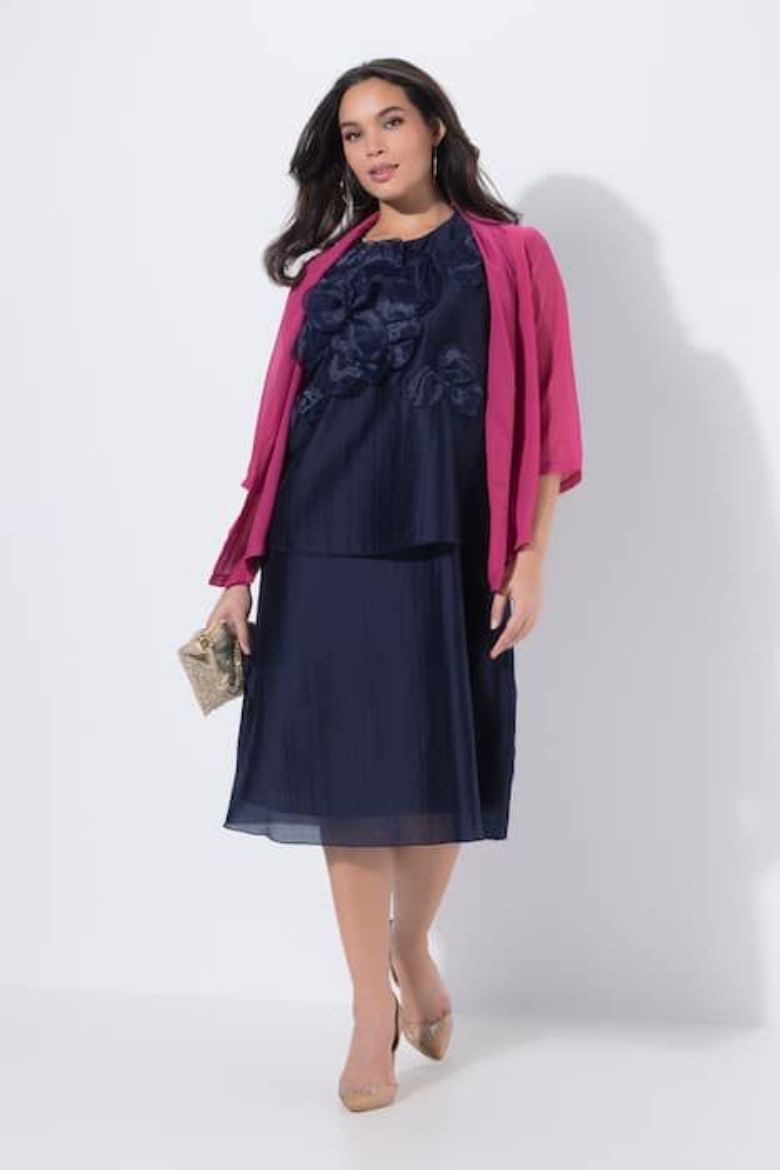 Plus size veliki brojevi Haljina elegantna midi bez rukava za punije