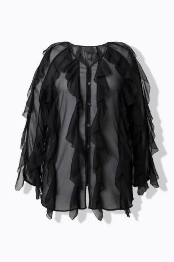Plus size veliki brojevi Bluza dugih rukava na volane za punije